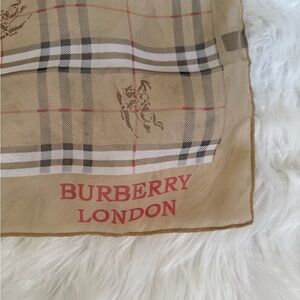 Burberry Beige and Red Plaid Scarf